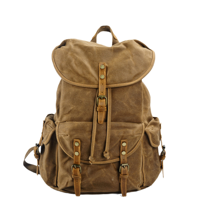 Canvas Backpack Casual - Plecak retro z miękkiego woskowanego płótna